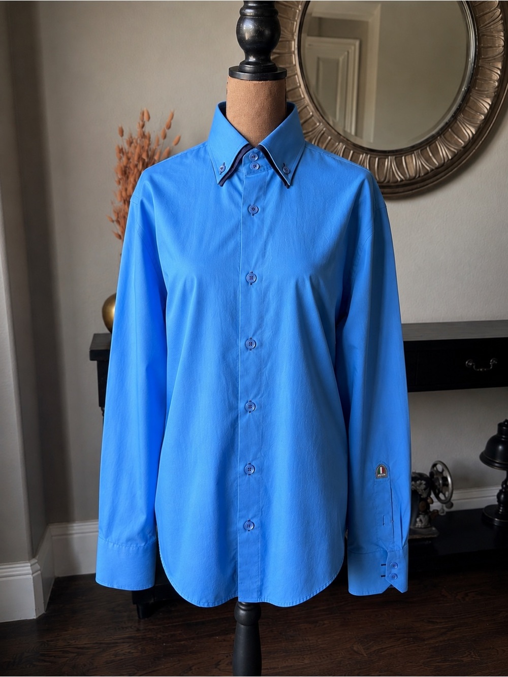 ARYA BOY Men’s 2XL Blue Paisley Double Collar